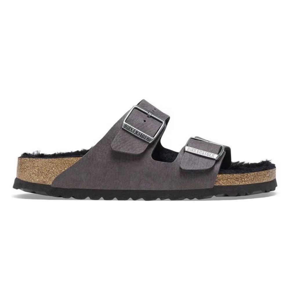 Birkenstock EU36 L5M3 Narrow Fit Arizona Shearling BS Sandal Desert Dust Black